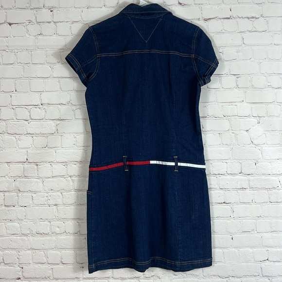 Vintage Y2K Tommy Hilfiger Collared Denim Dress Size Large - Picture 3 of 6